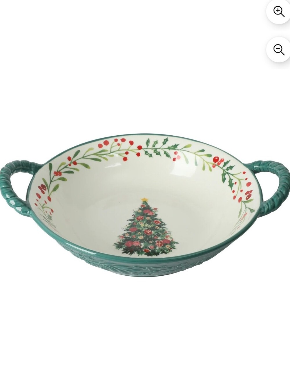 New The Pioneer Woman Christmas Tree White Green Red Holiday Serving Bowl